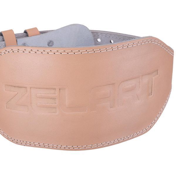 Пояс атлетический кожаный Zelart SB-165101 спинка-15см размер-XS-XXL бежевый SB-165101 фото