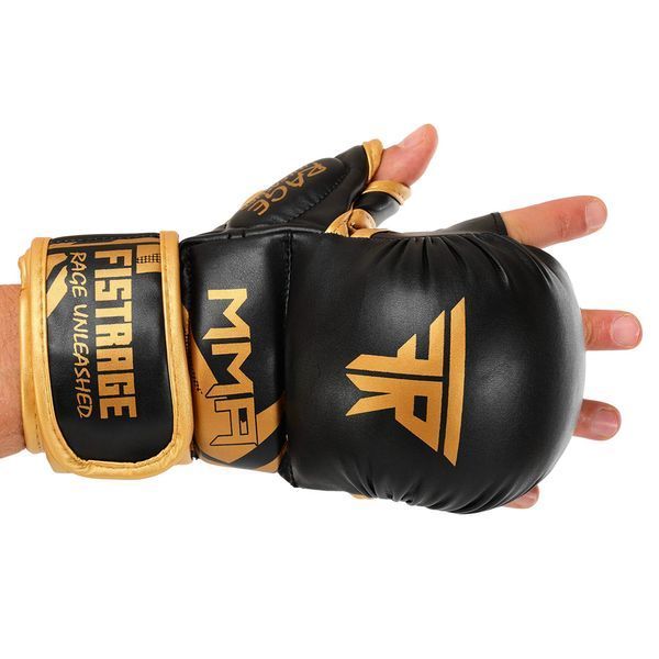 Перчатки Крабы спаринговые для MMA FISTRAGE VL-5521 S-XL черный-золотой L VL-5521 фото