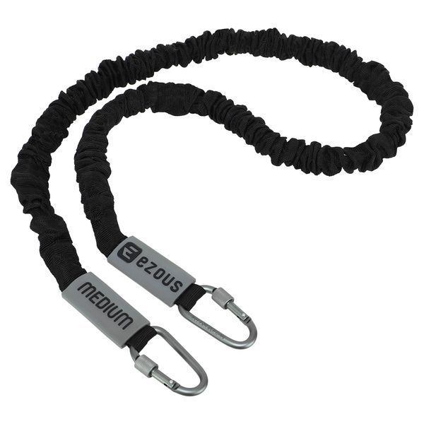Эспандер трубчатый с карабином в защитном рукаве RESISTANCE TUBE WITH COVER EZOUS K-05-M нагрузка средняя черный K-05-M фото