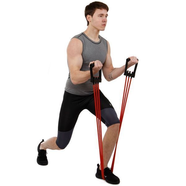 Эспандер трубчатый с ручками с дверным фиксатором SP-Sport Resistance Band 8021-30-170 30LB d-12мм l-170см красный 8021-30-170 фото