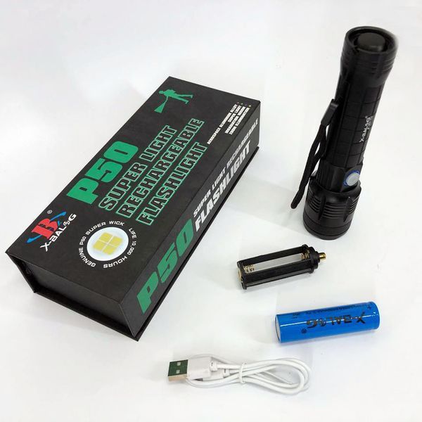 Фонарик ручной Bailong X-Balog BL-B99-P50, фонарь ручной тактический, водонепроницаемый фонарь ws57499 фото