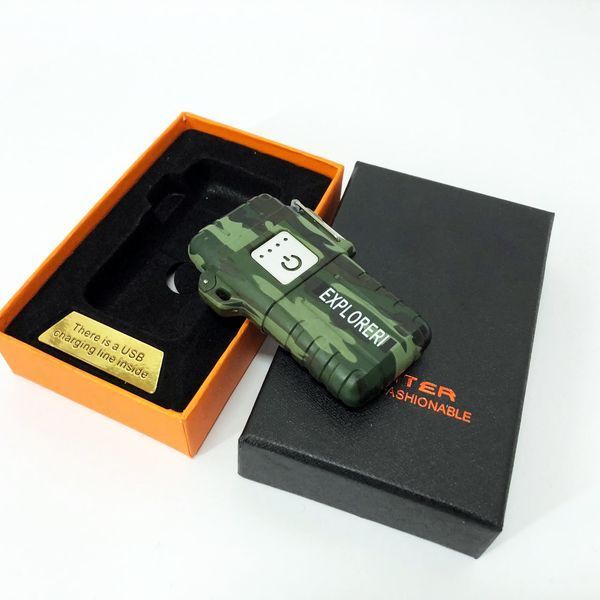 Запальничка імпульсна JL317 Explorer, Вітрозахисна запальничка, Запальничка юсб з гравіюванням ws37932 фото