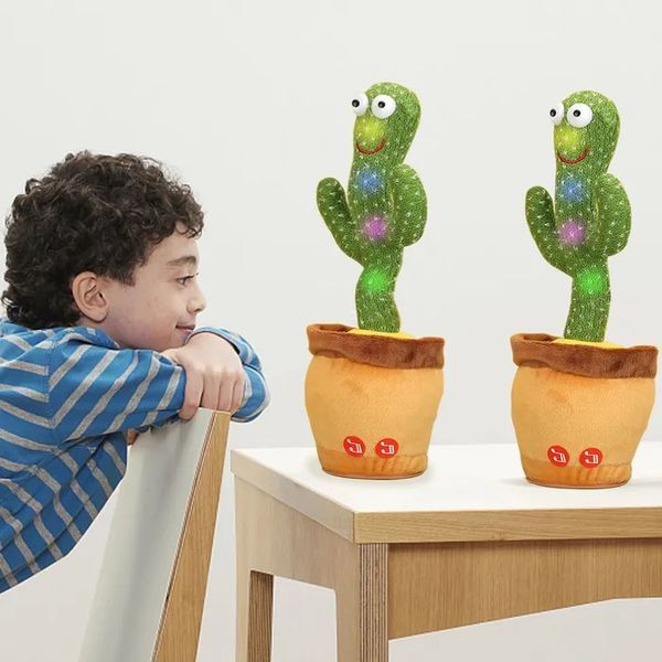 Танцующий кактус поющий 120 песен с подсветкой Dancing Cactus TikTok игрушка Повторюшка кактус ws24354 фото