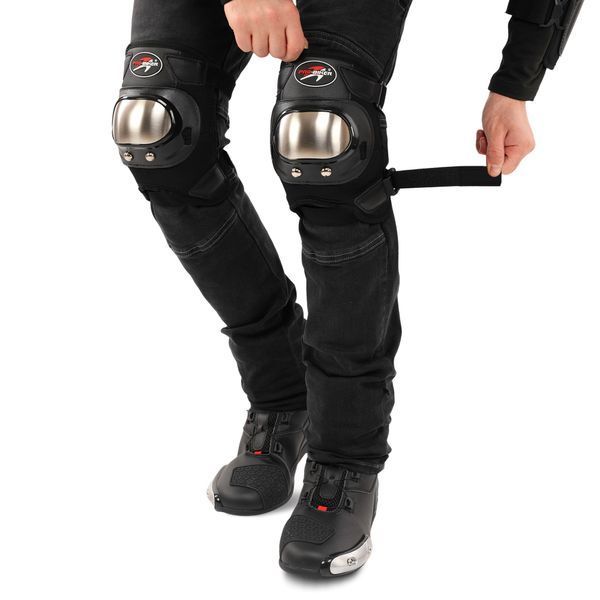 Комплект мотозащиты наколенники и налокотники PRO-BIKER M-9334 черный-желтый M-9334 фото