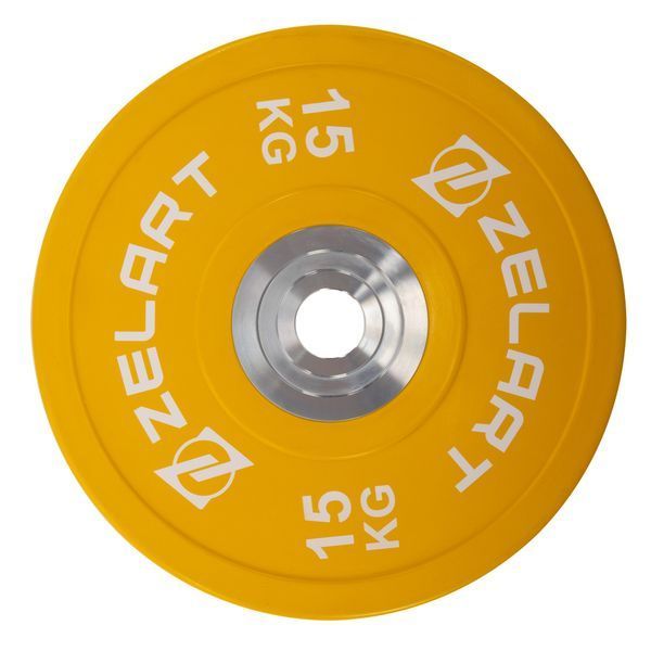 Бамперні диски гумові Zelart TA-7798-15 50.6&plusmn;0.2мм 15кг жовтий TA-7798-15 фото