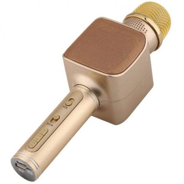 Караоке Микрофон Magic Karaoke YS-68 Bluetooth Колонка 2в1 с голограммой LED Эхо Мембраной Беспроводной. Цвет: золотой ws29266 фото