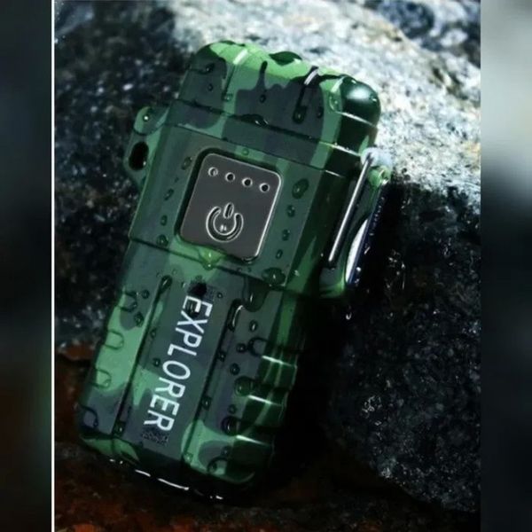 Запальничка імпульсна JL317 Explorer, Вітрозахисна запальничка, Запальничка юсб з гравіюванням ws37932 фото