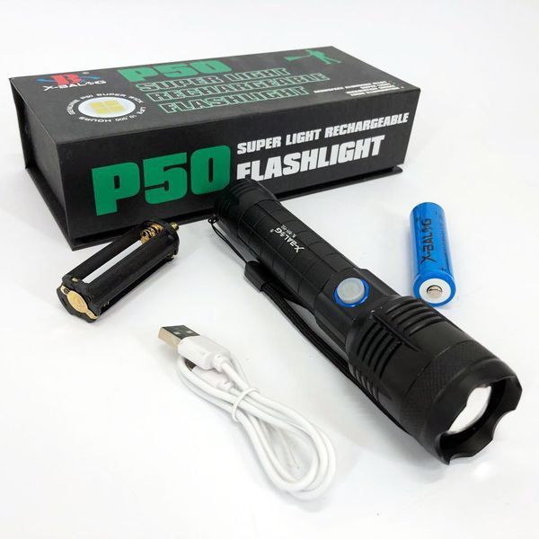 Фонарик ручной Bailong X-Balog BL-B99-P50, фонарь ручной тактический, водонепроницаемый фонарь ws57499 фото