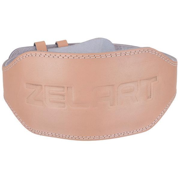 Пояс атлетический кожаный Zelart SB-165101 спинка-15см размер-XS-XXL бежевый SB-165101 фото