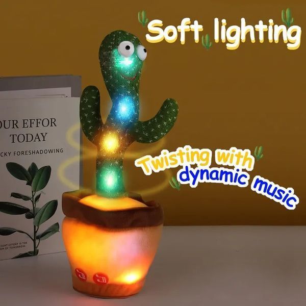 Танцующий кактус поющий 120 песен с подсветкой Dancing Cactus TikTok игрушка Повторюшка кактус ws24354 фото