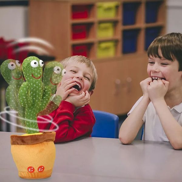 Танцующий кактус поющий 120 песен с подсветкой Dancing Cactus TikTok игрушка Повторюшка кактус ws24354 фото