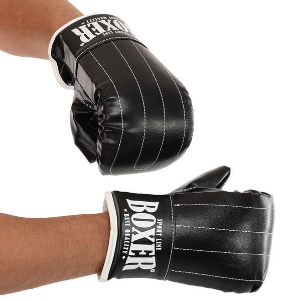 Снарядные перчатки-блинчики для бокса искусственная кожа BOXER 2015 размер L цвета в ассортименте L 2015 фото