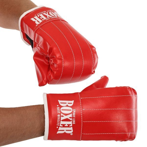 Снарядные перчатки-блинчики для бокса искусственная кожа BOXER 2015 размер L цвета в ассортименте L 2015 фото