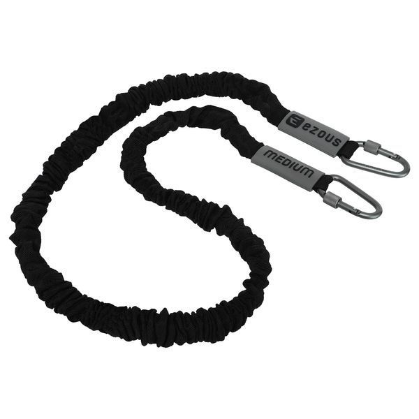 Эспандер трубчатый с карабином в защитном рукаве RESISTANCE TUBE WITH COVER EZOUS K-05-M нагрузка средняя черный K-05-M фото