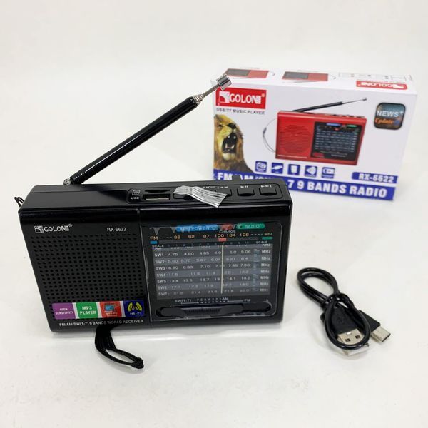 Портативная колонка радио MP3 USB Golon RX-6622 Black ws31912-2 фото