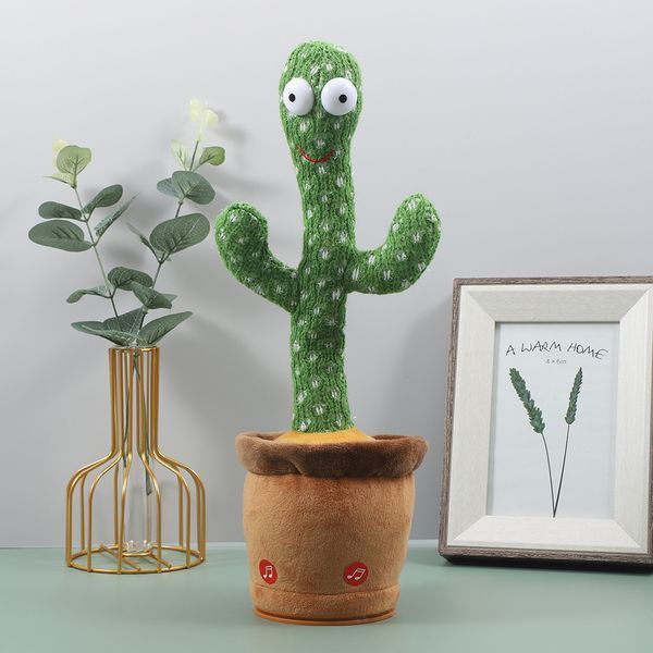 Танцующий кактус поющий 120 песен с подсветкой Dancing Cactus TikTok игрушка Повторюшка кактус ws24354 фото