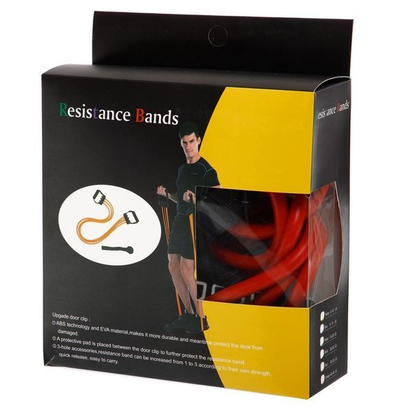 Эспандер трубчатый с ручками с дверным фиксатором SP-Sport Resistance Band 8021-30-170 30LB d-12мм l-170см красный 8021-30-170 фото
