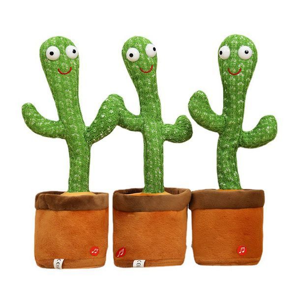 Танцующий кактус поющий 120 песен с подсветкой Dancing Cactus TikTok игрушка Повторюшка кактус ws24354 фото
