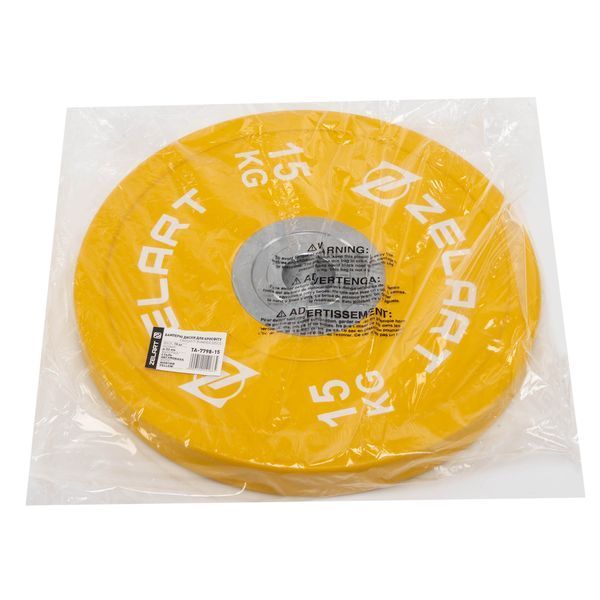 Бамперні диски гумові Zelart TA-7798-15 50.6&plusmn;0.2мм 15кг жовтий TA-7798-15 фото