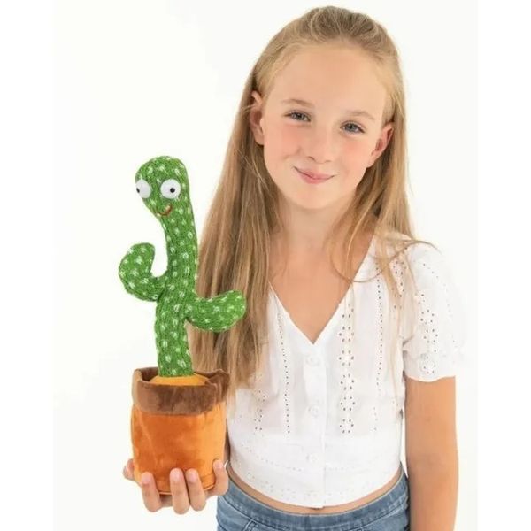 Танцующий кактус поющий 120 песен с подсветкой Dancing Cactus TikTok игрушка Повторюшка кактус ws24354 фото