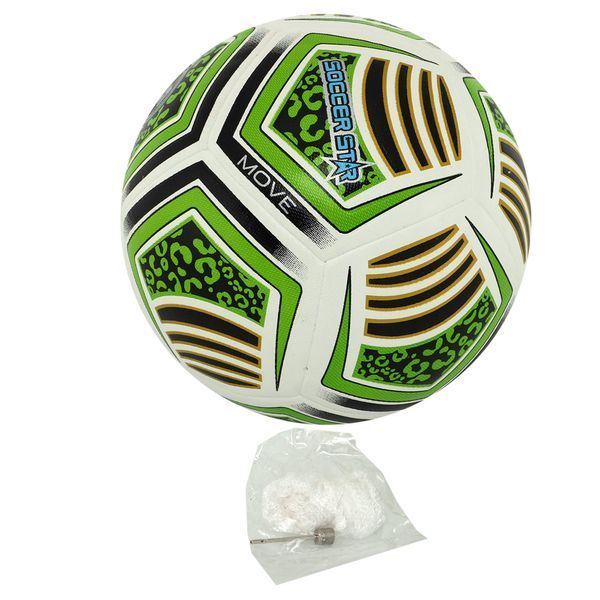 М'яч футбольний HIBRED SOCCER STAR FB-5463 №5 PU білий-зелений FB-5463 фото
