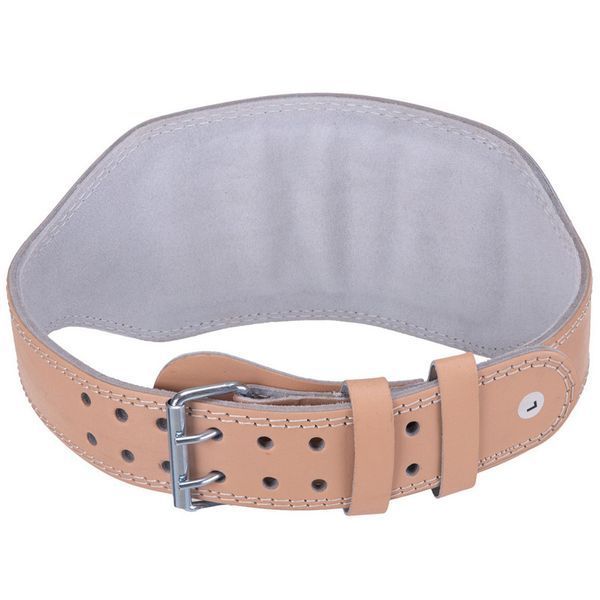 Пояс атлетический кожаный Zelart SB-165101 спинка-15см размер-XS-XXL бежевый SB-165101 фото