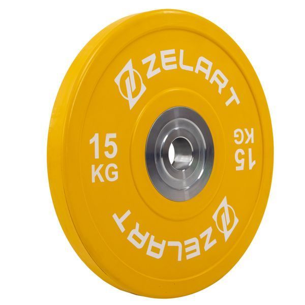 Бамперні диски гумові Zelart TA-7798-15 50.6&plusmn;0.2мм 15кг жовтий TA-7798-15 фото