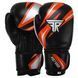 Рукавиці боксерські на шнурівці шкіряні FISTRAGE COMBAT VL-6380 10-14 унцій чорний-помаранчевий 10 унції VL-6380 фото 1