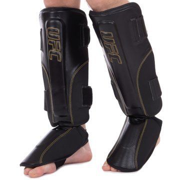 Защита голени и стопы Муай Тай, ММА, Кикбоксинг кожаная UFC PRO Prem Stand Up UHK-75053 L-XL черный UHK-75053 фото