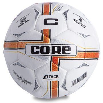 Мяч футзальный CORE ATTACK Grain CRF-041 №4 белый-оранжевый CRF-041 фото
