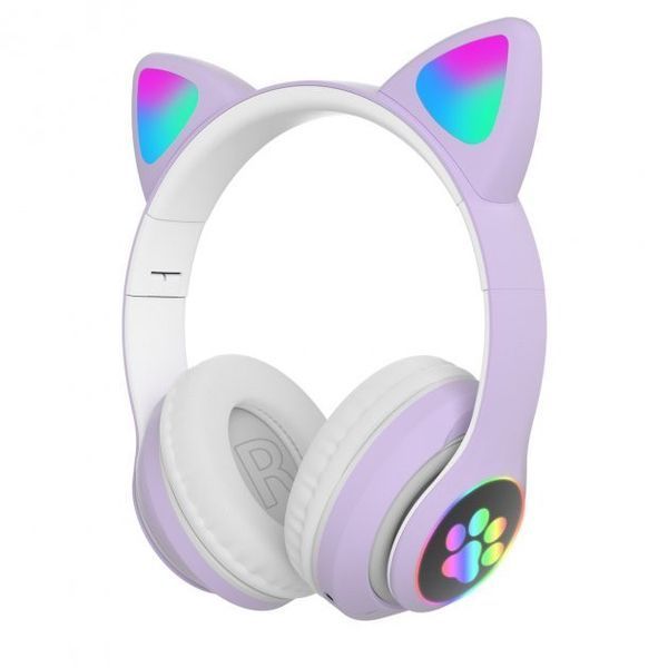 Беспроводные LED наушники с кошачьими ушками CAT STN-28. Цвет: фиолетовый ws44267-2 фото