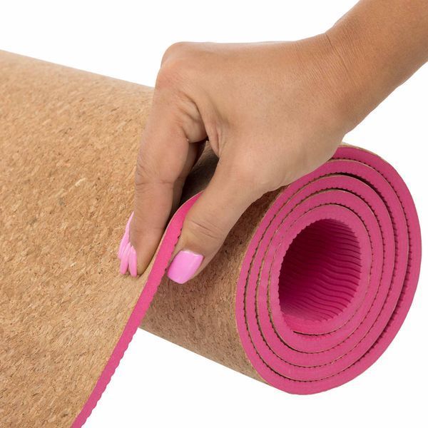 Килимок для йоги Пробковий каучуковий двошаровий Yoga mat SP-Sport FI-2433 183x61x0,6см кольори в асортименті FI-2433 фото