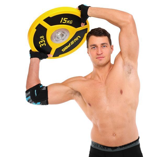 Бамперні диски поліуретанові Bumper Plates LiveUp LP8027-15 o50.5мм 15кг жовтий-чорний LP8027-15 фото