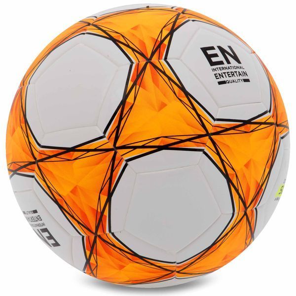 Мяч футбольный LI-NING LFQK575-1 №5 TPU+EVA белый-оранжевый LFQK575-1 фото