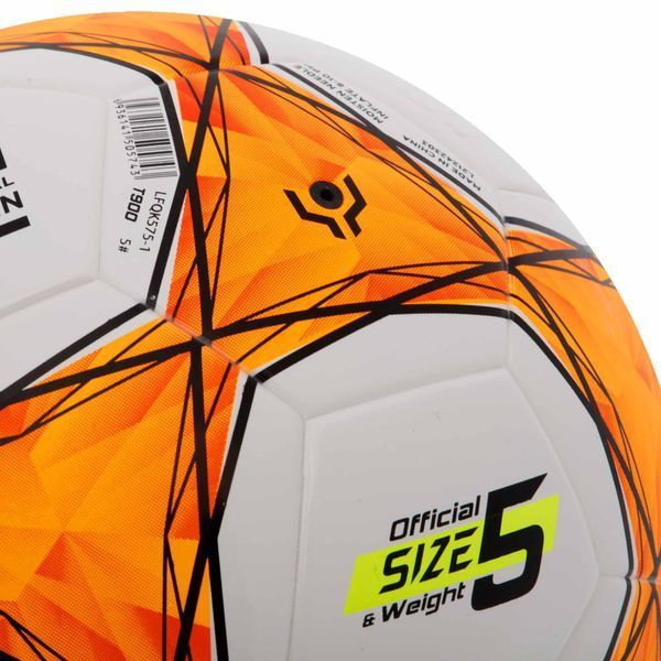 Мяч футбольный LI-NING LFQK575-1 №5 TPU+EVA белый-оранжевый LFQK575-1 фото