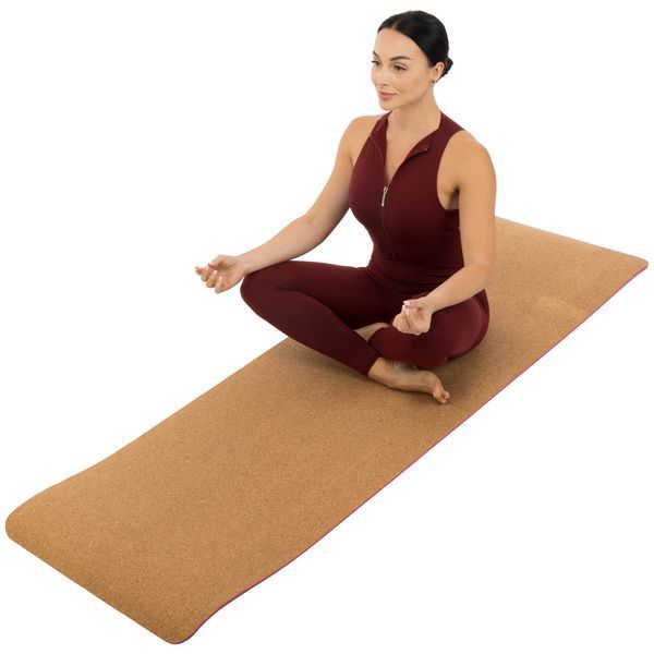 Килимок для йоги Пробковий каучуковий двошаровий Yoga mat SP-Sport FI-2433 183x61x0,6см кольори в асортименті FI-2433 фото