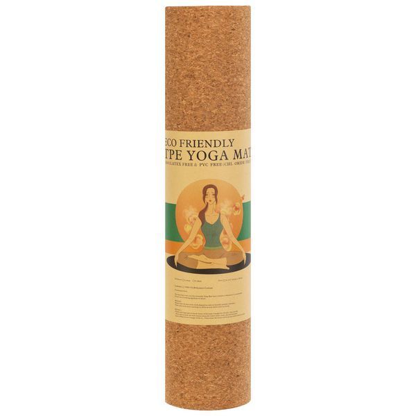Килимок для йоги Пробковий каучуковий двошаровий Yoga mat SP-Sport FI-2433 183x61x0,6см кольори в асортименті FI-2433 фото