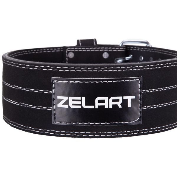 Пояс для пауэрлифтинга кожаный Zelart SB-165150 спинка-10см размер-XS-XXL черный SB-165150 фото