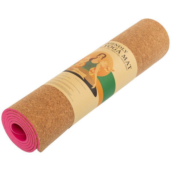Килимок для йоги Пробковий каучуковий двошаровий Yoga mat SP-Sport FI-2433 183x61x0,6см кольори в асортименті FI-2433 фото