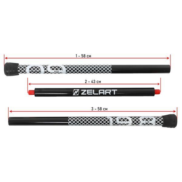 Бодибар Body Bar разборной 3-х секционный Zelart FI-9994-9 вес 9кг черный-белый FI-9994-9 фото
