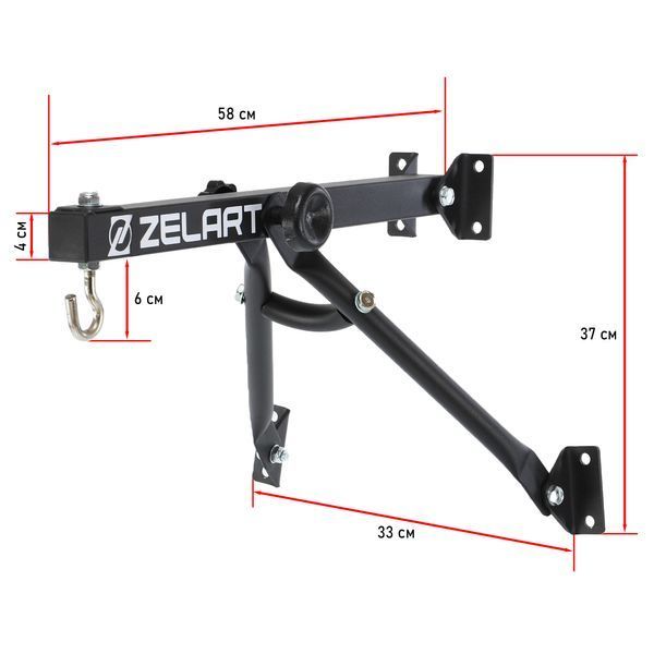 Крепление настенное для боксерского мешка с крюком кронштейн Zelart BO-9646 черный BO-9646 фото