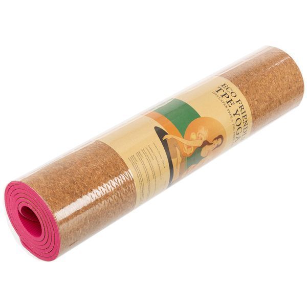 Килимок для йоги Пробковий каучуковий двошаровий Yoga mat SP-Sport FI-2433 183x61x0,6см кольори в асортименті FI-2433 фото
