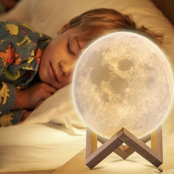 Ночник светящаяся луна Moon Lamp 18 см, Ночник детский для комнаты, Детский ночник безопасный для ребенка ws35123-1 фото