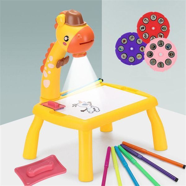 Детский стол проектор для рисования с подсветкой Projector Painting. Цвет: желтый ws89895-1 фото