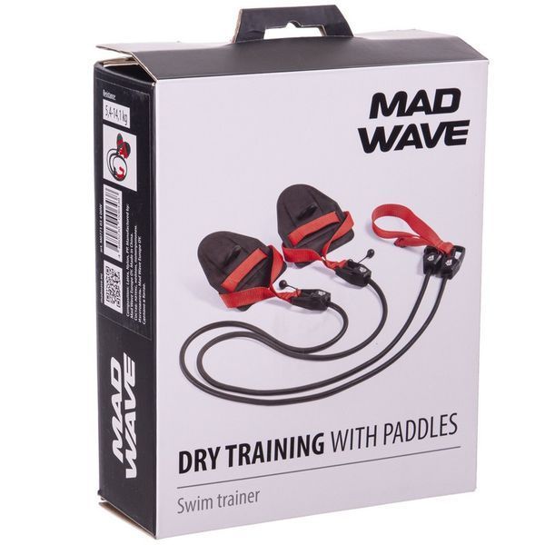 Тренажер для плавания с лопатками для тренировки гребка MadWave DRY TRAINING M077103400W сопротивление 5,4-14,1кг черный-красный M077103400W фото
