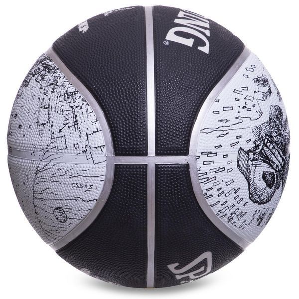 Мяч баскетбольный резиновый SPALDING Sketch Series 83534Z размер 7 черный-белый 83534Z фото