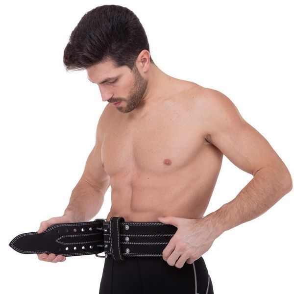 Пояс для пауэрлифтинга кожаный Zelart SB-165150 спинка-10см размер-XS-XXL черный SB-165150 фото