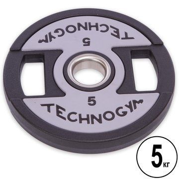 Млинці диски поліуретанові 2 Handle металева втулка TECHNOGYM TG-1837-5 51мм 5кг чорний TG-1837-5 фото