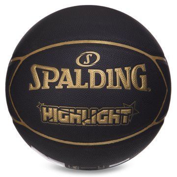 Мяч баскетбольный SPALDING HIGHLIGHT 76869Y размер 7 черный 76869Y фото