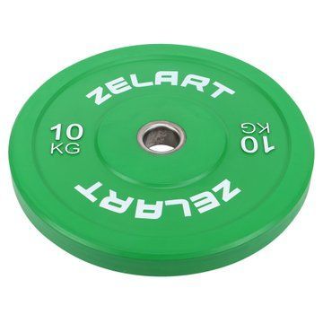 Бамперные диски резиновые Zelart TA-7797-10 50.6&plusmn;0.2мм 10кг зеленый TA-7797-10 фото